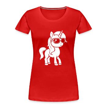 Pony - Frauen Premium Bio T-Shirt - Rot - Vorne - Mia (176cm)