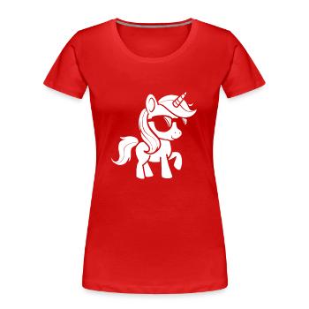 Pony - Frauen Premium Bio T-Shirt - Rot - Vorne - Mia (176cm)