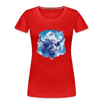 Bisons Bison - Frauen Premium Bio T-Shirt - Rot - Vorne - Mia (176cm)