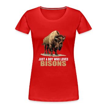 Bisons Bison - Frauen Premium Bio T-Shirt - Rot - Vorne - Mia (176cm)