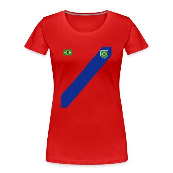Brazil Brazil shirt Brazilian Rio de Janeirao - Women's Premium Organic T-Shirt - red - Front - Mia (176cm)