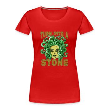 Verwandeln Sie sich in die Steingöttin Griechische Mythologie - Frauen Premium Bio T-Shirt - Rot - Vorne - Mia (176cm)