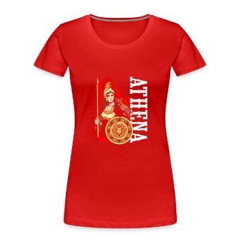 Athene Göttin Griechische Mythologie - Frauen Premium Bio T-Shirt - Rot - Vorne - Mia (176cm)