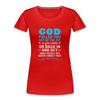 Drogenfrei Sucht Süchtig - Frauen Premium Bio T-Shirt - Rot - Vorne - Mia (176cm)