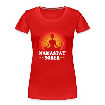 Drogenfrei Sucht Süchtig - Frauen Premium Bio T-Shirt - Rot - Vorne - Mia (176cm)