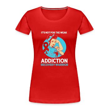 Drogenfrei Sucht Süchtig - Frauen Premium Bio T-Shirt - Rot - Vorne - Mia (176cm)