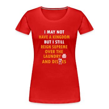Régner sur la lessive et la vaisselle Ménagère - T-shirt bio Premium Femme - rouge - Devant - Mia (176cm)