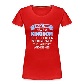 Régner sur la lessive et la vaisselle Ménagère - T-shirt bio Premium Femme - rouge - Devant - Mia (176cm)