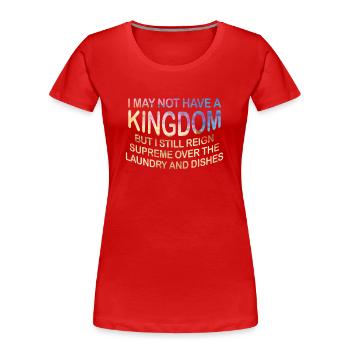 Régner sur la lessive et la vaisselle Ménagère - T-shirt bio Premium Femme - rouge - Devant - Mia (176cm)