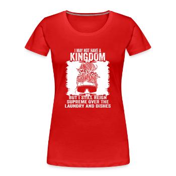 Régner sur la lessive et la vaisselle Ménagère - T-shirt bio Premium Femme - rouge - Devant - Mia (176cm)