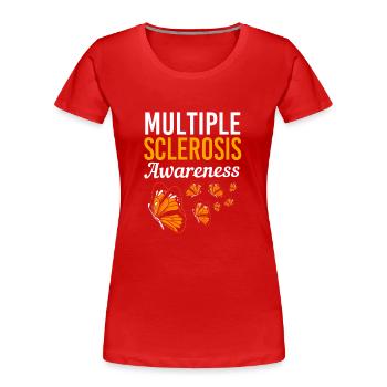 Multiple Sklerose MS - Frauen Premium Bio T-Shirt - Rot - Vorne - Mia (176cm)