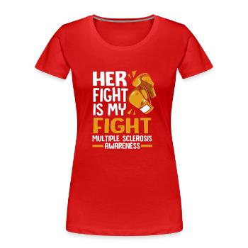 Multiple Sklerose MS - Frauen Premium Bio T-Shirt - Rot - Vorne - Mia (176cm)