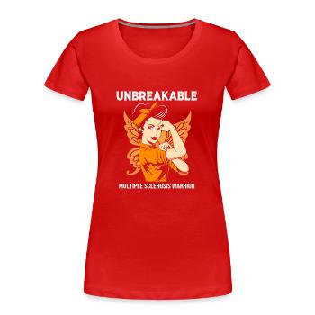 Multiple Sklerose MS - Frauen Premium Bio T-Shirt - Rot - Vorne - Mia (176cm)