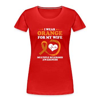 Multiple Sklerose MS - Frauen Premium Bio T-Shirt - Rot - Vorne - Mia (176cm)