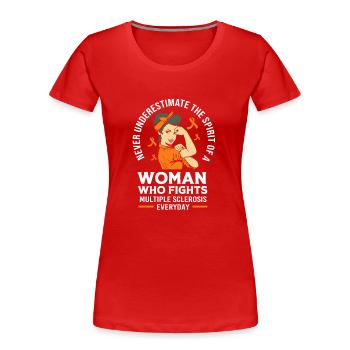 Multiple Sklerose MS - Frauen Premium Bio T-Shirt - Rot - Vorne - Mia (176cm)