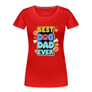 Bester Hundevater - Frauen Premium Bio T-Shirt - Rot - Vorne - Mia (176cm)