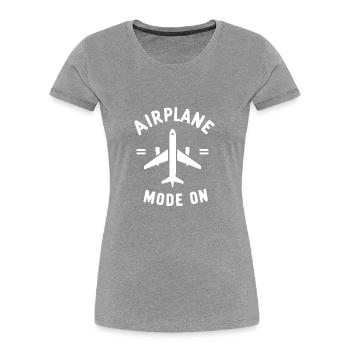 Airplane Mode On - Women's Premium Organic T-Shirt - navy - Front - Mia (176cm)