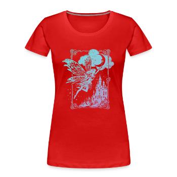 Fée en papier découpé look vintage - T-shirt bio Premium Femme - rouge - Devant - Mia (176cm)