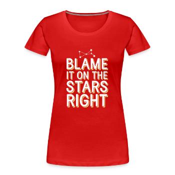 Sceptique de l’astrologie : pensée critique - T-shirt bio Premium Femme - rouge - Devant - Mia (176cm)
