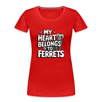 Frettchenbesitzer, Frettchenliebhaber, Süßes - Frauen Premium Bio T-Shirt - Rot - Vorne - Mia (176cm)
