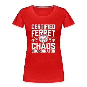 Frettchenbesitzer, Frettchenliebhaber, Süßes - Frauen Premium Bio T-Shirt - Rot - Vorne - Mia (176cm)