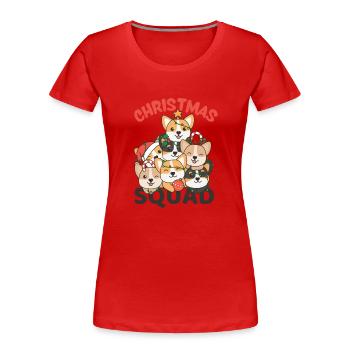Corgi arbre de Noël Chiens d’escouade de Noël - T-shirt bio Premium Femme - rouge - Devant - Mia (176cm)