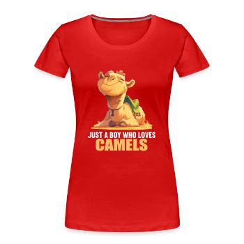 Camel Kamele Kamel - Frauen Premium Bio T-Shirt - Rot - Vorne - Mia (176cm)
