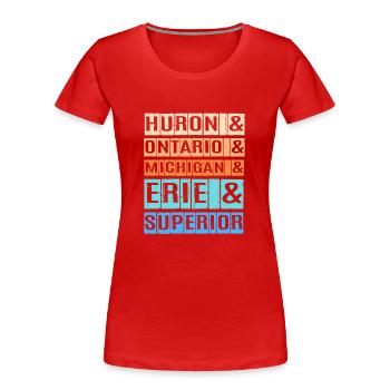 Great Lakes - Frauen Premium Bio T-Shirt - Rot - Vorne - Mia (176cm)