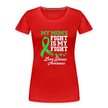Maladie du foie - T-shirt bio Premium Femme - rouge - Devant - Mia (176cm)