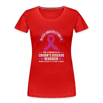 Maladie de Crohn - T-shirt bio Premium Femme - rouge - Devant - Mia (176cm)