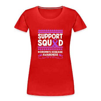 Maladie de Crohn - T-shirt bio Premium Femme - rouge - Devant - Mia (176cm)