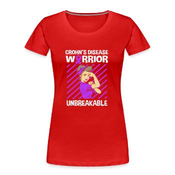 Maladie de Crohn - T-shirt bio Premium Femme - rouge - Devant - Mia (176cm)