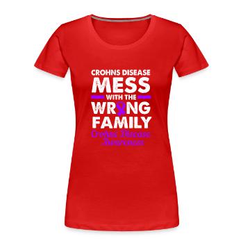Maladie de Crohn - T-shirt bio Premium Femme - rouge - Devant - Mia (176cm)