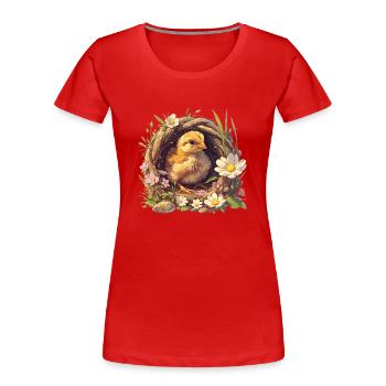 Coq Coqs Coq - T-shirt bio Premium Femme - rouge - Devant - Mia (176cm)