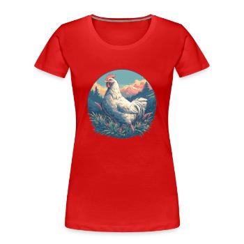 Coq Coqs Coq - T-shirt bio Premium Femme - rouge - Devant - Mia (176cm)