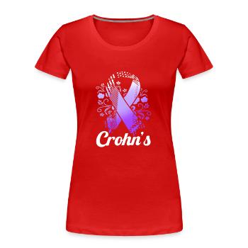Maladie de Crohn - T-shirt bio Premium Femme - rouge - Devant - Mia (176cm)