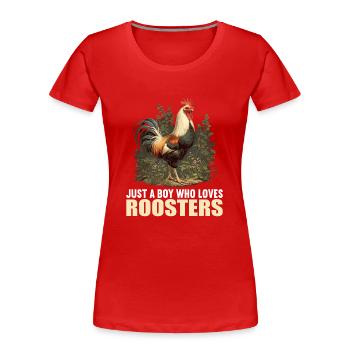 Coq Coqs Coq - T-shirt bio Premium Femme - rouge - Devant - Mia (176cm)