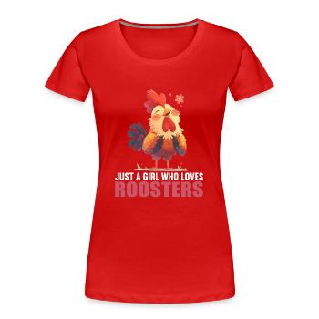 Coq Coqs Coq - T-shirt bio Premium Femme - rouge - Devant - Mia (176cm)