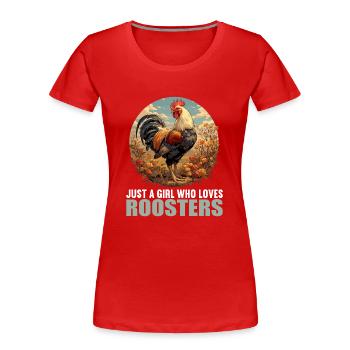 Coq Coqs Coq - T-shirt bio Premium Femme - rouge - Devant - Mia (176cm)