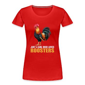 Coq Coqs Coq - T-shirt bio Premium Femme - rouge - Devant - Mia (176cm)