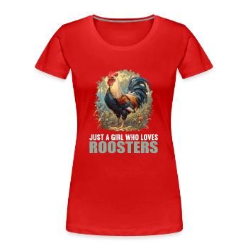 Coq Coqs Coq - T-shirt bio Premium Femme - rouge - Devant - Mia (176cm)