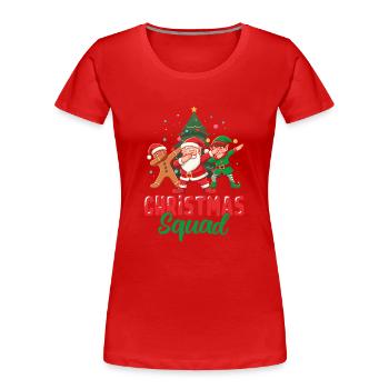 Escouade de Noël Père Noël Dab - T-shirt bio Premium Femme - rouge - Devant - Mia (176cm)