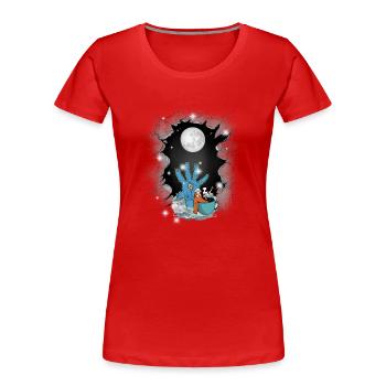 Halloween Fantasy lustig gruselig spaßig - Frauen Premium Bio T-Shirt - Rot - Vorne - Mia (176cm)