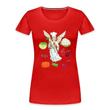 Heavenly Cuisine accueille des chefs cuisiniers - T-shirt bio Premium Femme - rouge - Devant - Mia (176cm)
