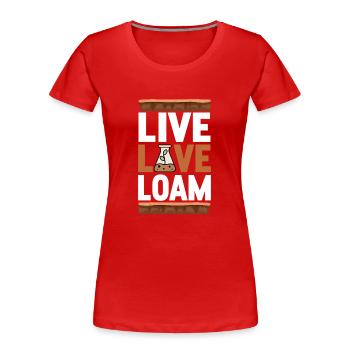 Bodenwissenschaftler Soil Science - Frauen Premium Bio T-Shirt - Rot - Vorne - Mia (176cm)