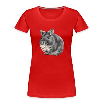 Chinchillas Chinchilla - T-shirt bio Premium Femme - rouge - Devant - Mia (176cm)