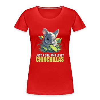 Chinchillas Chinchilla - T-shirt bio Premium Femme - rouge - Devant - Mia (176cm)