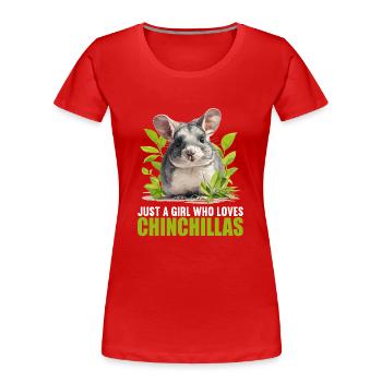 Chinchillas Chinchilla - T-shirt bio Premium Femme - rouge - Devant - Mia (176cm)