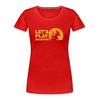 Jouons à Shadows Shadow Puppetry - T-shirt bio Premium Femme - rouge - Devant - Mia (176cm)