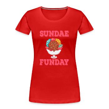 Gelato Sherbet Funday Crème Sundae - T-shirt bio Premium Femme - rouge - Devant - Mia (176cm)